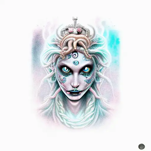 Gorgeous Dark Themed Madusa With Beautiful Tears And Grinning