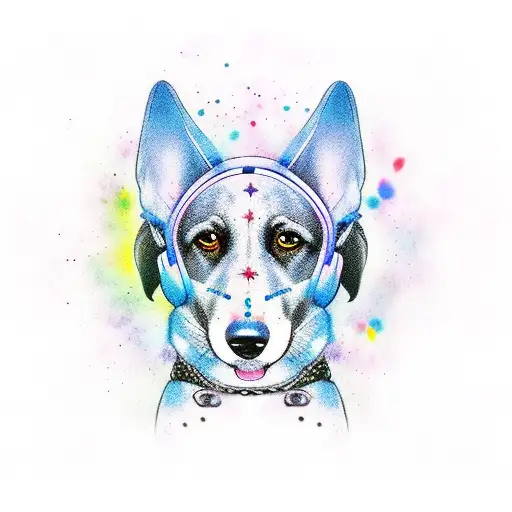 Perro Cocker Negro Con Alas De Angel Acuarela