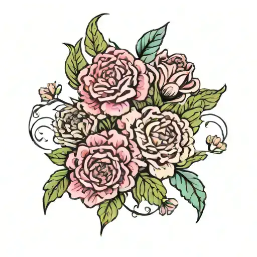 January February September October December Birth Flower Bouquet