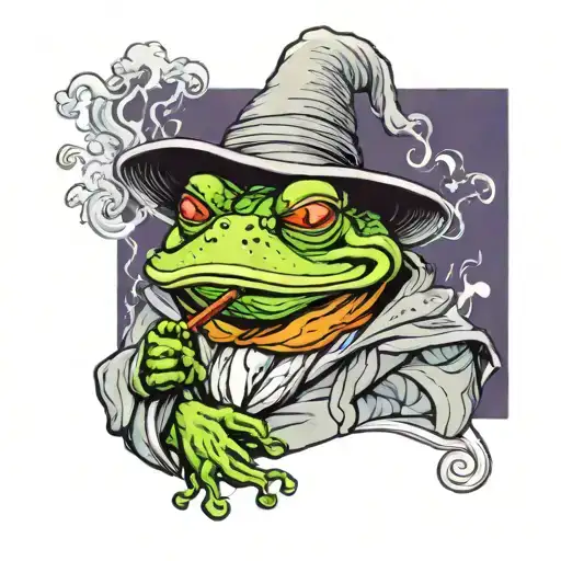 Frog Gandalf Smoking A Pipe