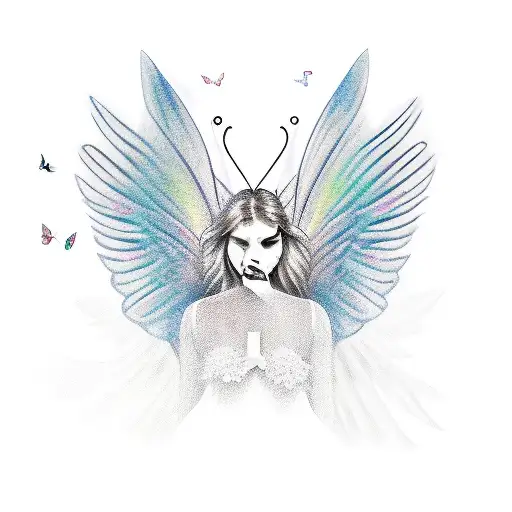 Simple Angel With Butterfly Wings