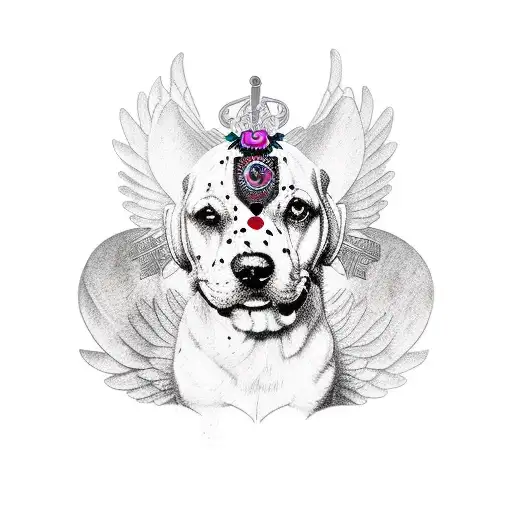 Perro Coquer Negro Con Alas De Angel