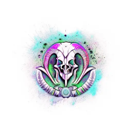 Trippy Ram Skull