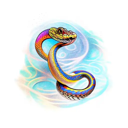 Tattoo Colour Back Of Fancy Snake