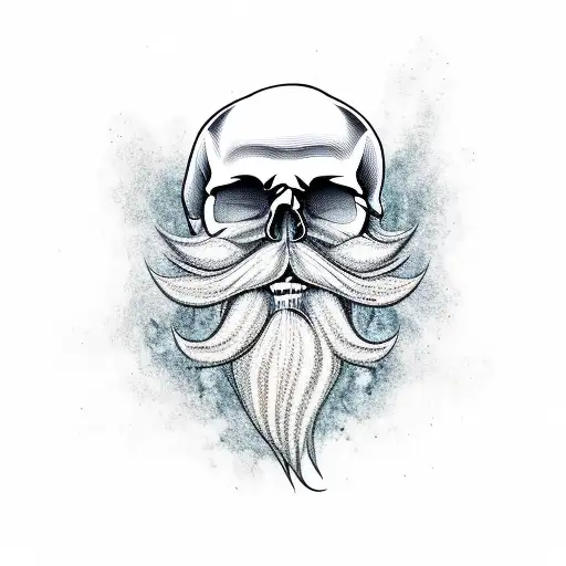 Skull With Alan Watts' Beard And Hair