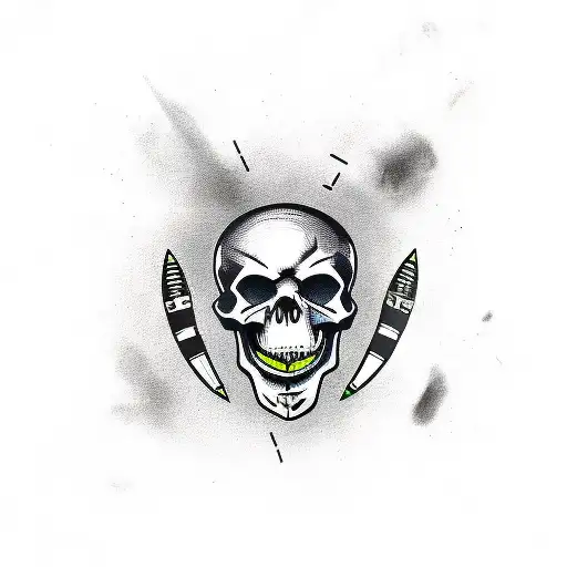 Dead Skull With Missile Through Skull