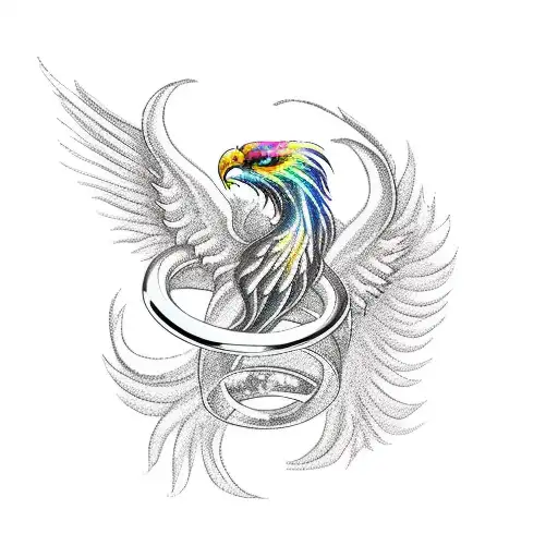 Phoenix Curled Into A Ring