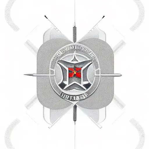 Barber Tools Intertwined With Military Symbols