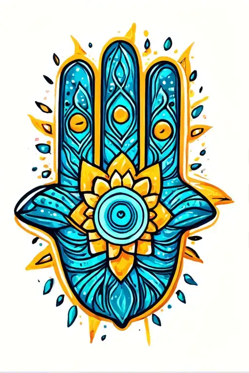 Hamsa Hand Painted Abstract