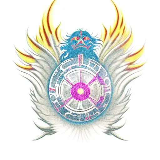 A Rebel Alliance Symbol Morphing Into A Phoenix With The Phrase 'Until Forever Ends'