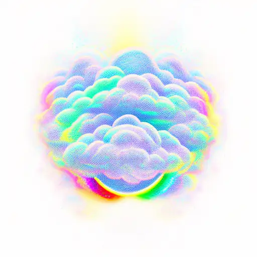 A Rainbow Who Strats In A Cloud And A Finish In A Breath Mask