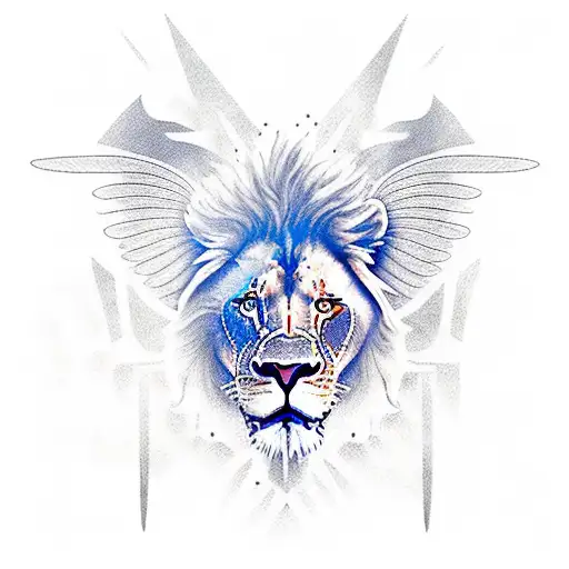 A Lion With Wings Soaring Through The Sky