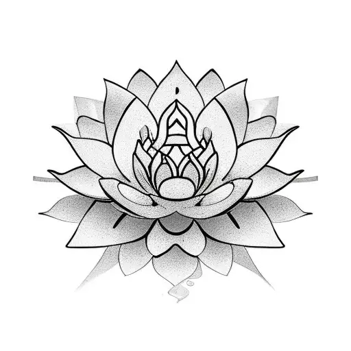 A Stylized Lotus Flower Incorporating Elements Of A Yoga Pose