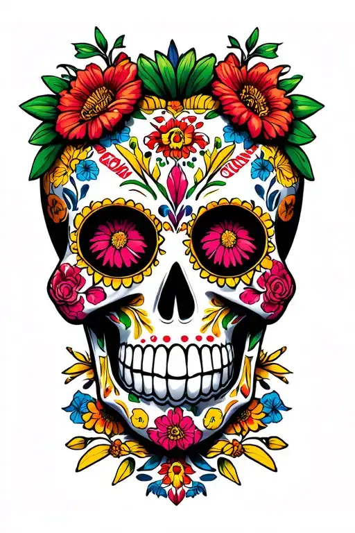 Sugar Skull Containing Colombia And Uk Themes Including Cultural Symbols