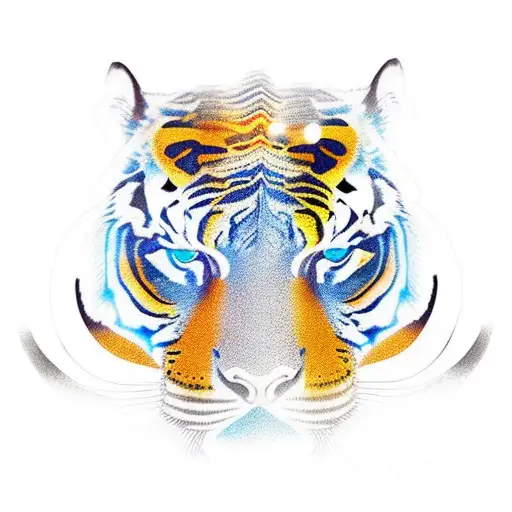 King Cobra And Tiger Inside Ying And Yang