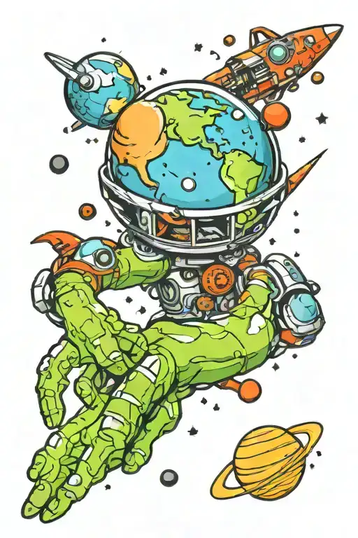 Space Planet Arm Sleev