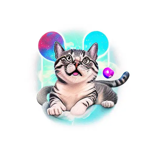 Tattoo On A Hand Cats In Space On Planet