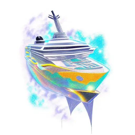 A Futuristic Cruise Ship Traveling Through Space