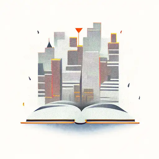 Book With City Coming Out Of It