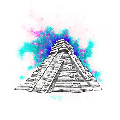 Combine A Subaru Logo With A Mayan Pyramid In A Unique Tattoo Design