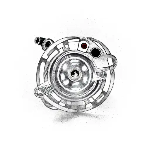 A Movie Projector With Film Reels Intertwined With Animal Silhouettes