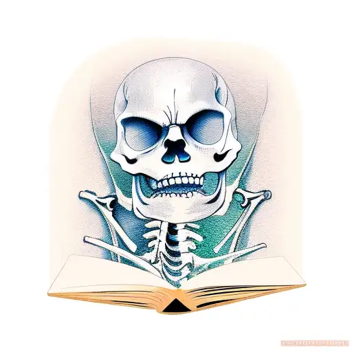 Full Skeleton Reading A Book