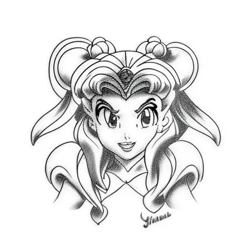 A Mashup Tattoo Of Disney Characters In The Style Of Sailor Moon
