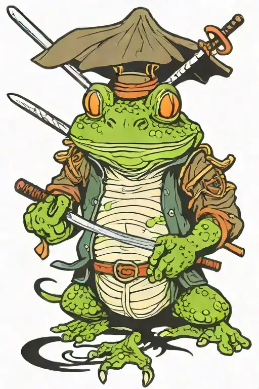 Japanese Frog With Katana