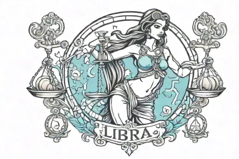 Woman Holding Libra Zodiac Sign