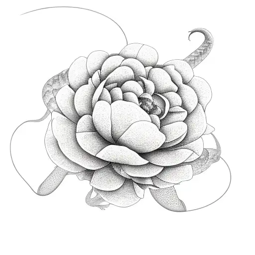Snake Into Peonies
