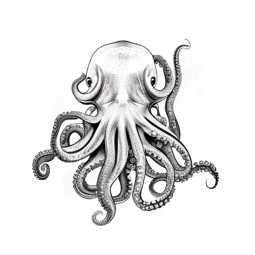 Octopus Wrapped Around Shoulder And Arm