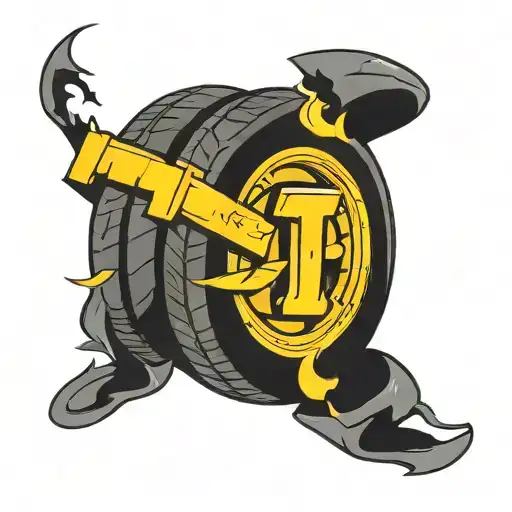 Car Tyre With Letter T