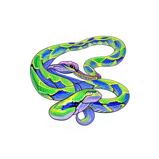 Snake Going Up Arm With Clouds And Thorns