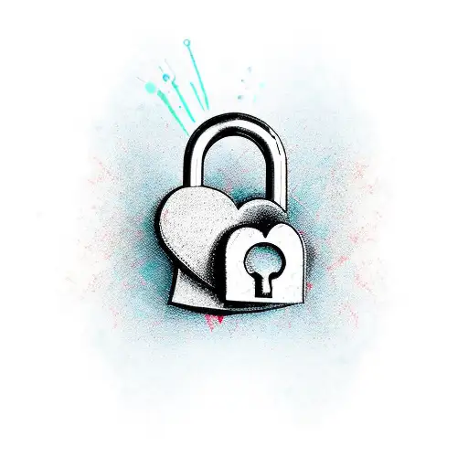 A Realistic Lock Intertwined With A Heart Symbolizing Love