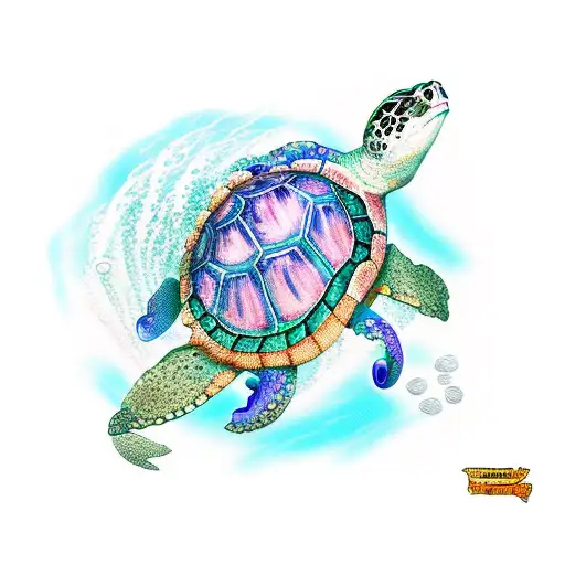 Ocean With Turtle And Octopus