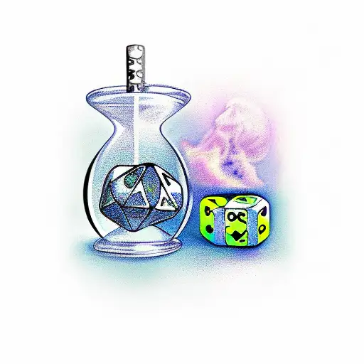 An Hourglass And A Pair Of Dice