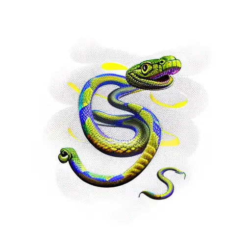 Snake With Scales And Shading