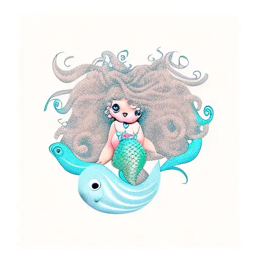 Curly Hair Chubby Mermaid