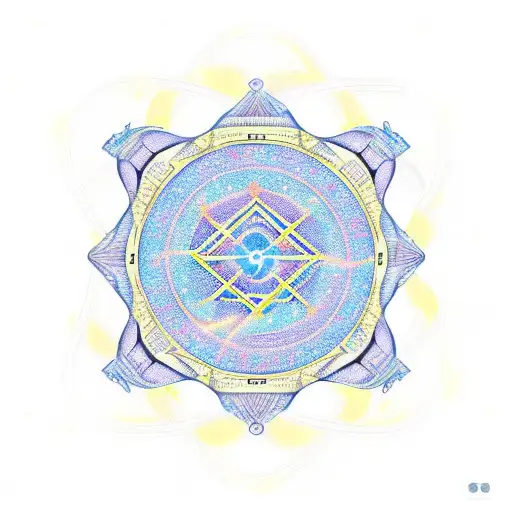 A Celestial Virgo Constellation Intertwined With Intricate Tax-related Symbols