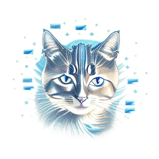 Cats Pulling A Wagon At The Top Of A Mountain With Blue Flames At Bottom Of Mountain