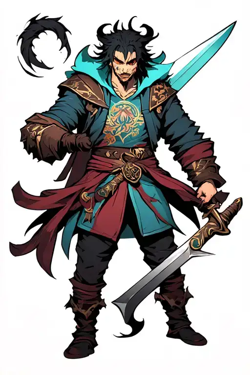 Demon Slayer Holding His Sword