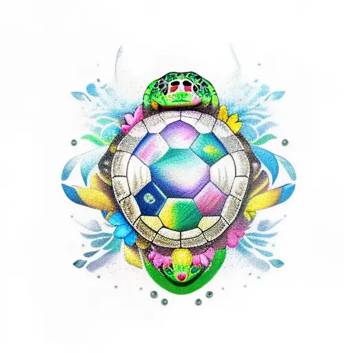 Turtle Lion Earth Flowers