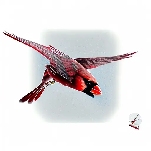 Cardinal Flying Towards At An Angle