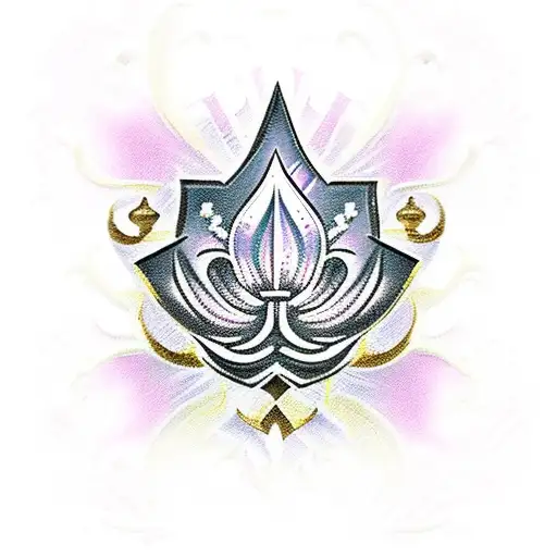 Fleur De Lys With Rose