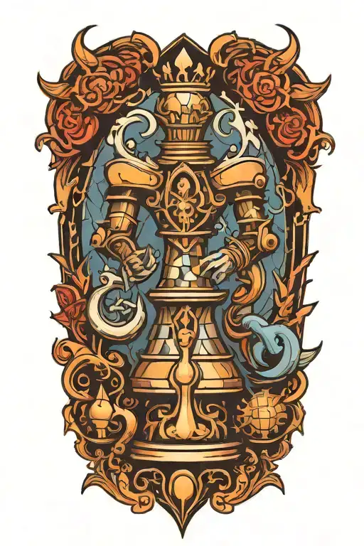 Chess Piece Transformed Into Mystical Creatures In A Space Setting