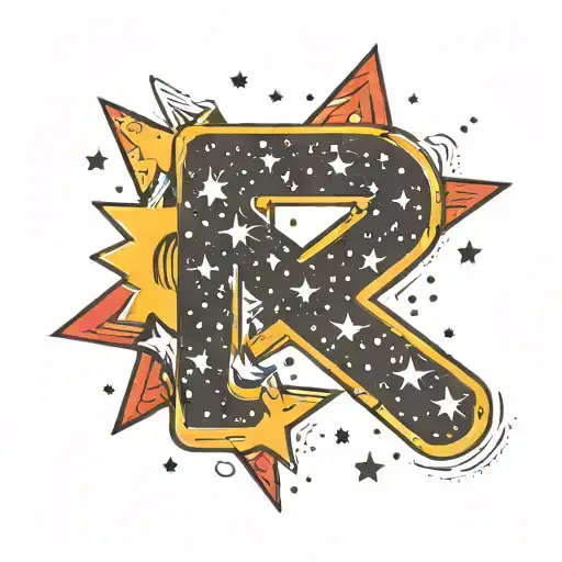 Sideways Number 8 Surrounded By Black Stars