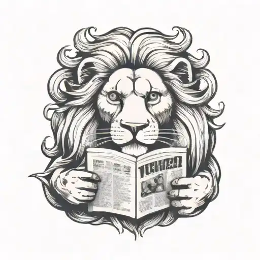 Dutch Lion Holding A Newspaper Called 'De Waarheid'
