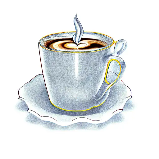 Cup Head Style Art Of A Coffee Cup