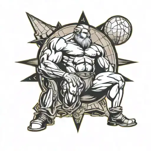 Atlas Resting By Leaning Against The Earth Where Atlas And The Earth Are About The Same Size