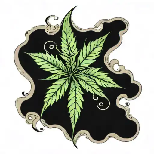 A Marijuana Leaf Design With A Subtle Nod To Harry Potter Elements